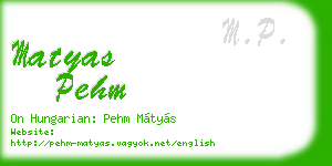 matyas pehm business card